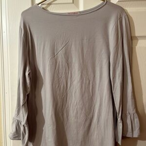 Fresh Produce Kira XL Light Smoke Gray Bell Sleeve Top